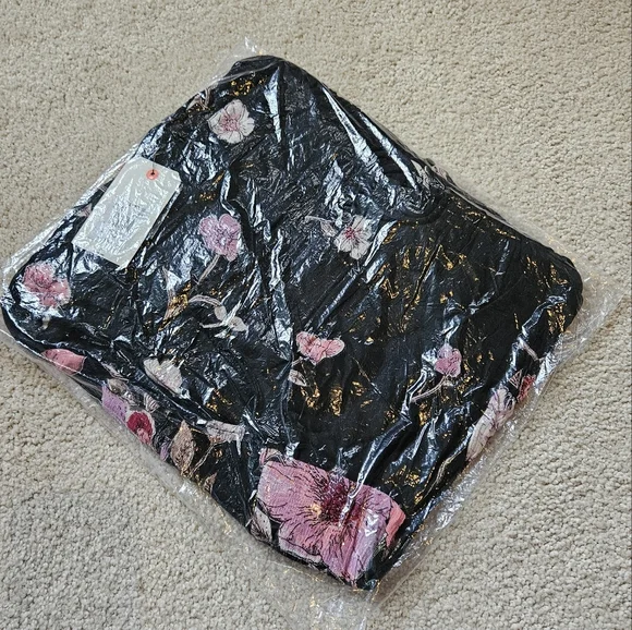 Billabong Desi Kimono Maxi Dress V Neck Button Front Floral Print Black Med NWT - Picture 14 of 16